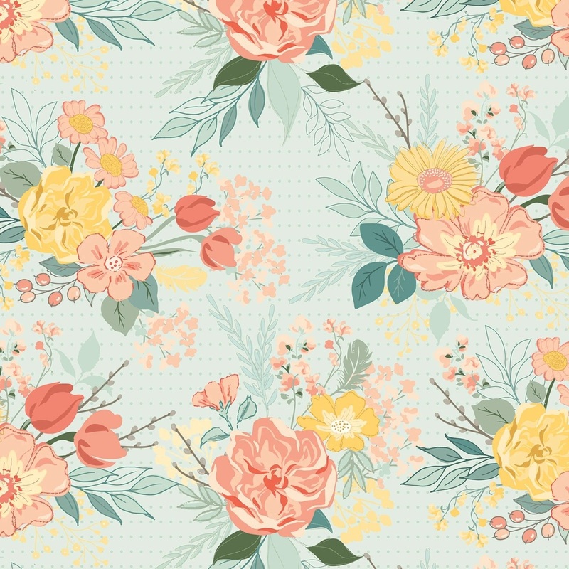 Floral Mist New Beginnings by Sandy Gervais Collection | 108 Cotton (WB15759R-MIST) - Sold in UNITS of 1/4 metre