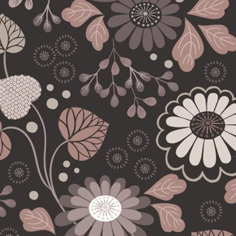 Floral On Dark Earth by Lewis & Irene  108 Cotton (W14) - Sold in UNITS of 1/4 metre