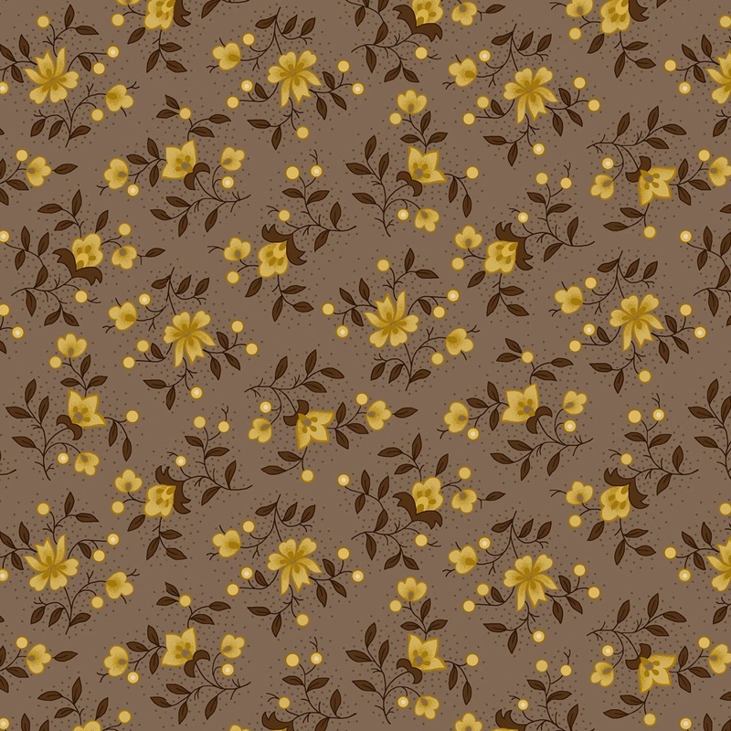 Taupey Gray Blossom Sprays  | 43/44 Cotton (1511-93) - Sold in UNITS of  metre