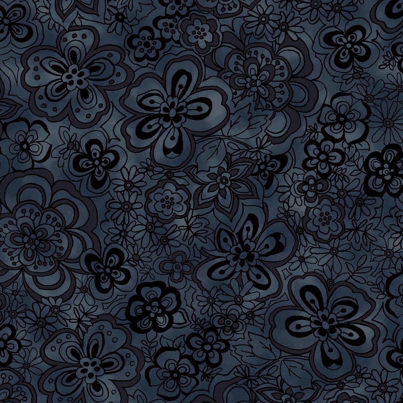 Tonal Floral Black 108 Cotton (BQ3500-99) - Sold in UNITS of 1/4 metre