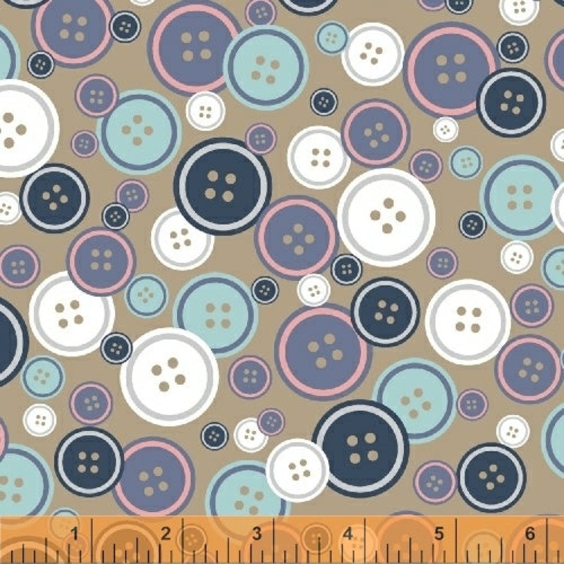 *Closeout Sale* Crafters Gonna Craft, Buttons - Tan, per half-yard