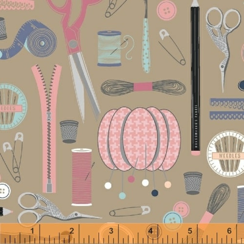 *Closeout Sale* Crafters Gonna Craft, Crafters Gonna Craft - Tan, per half-yard