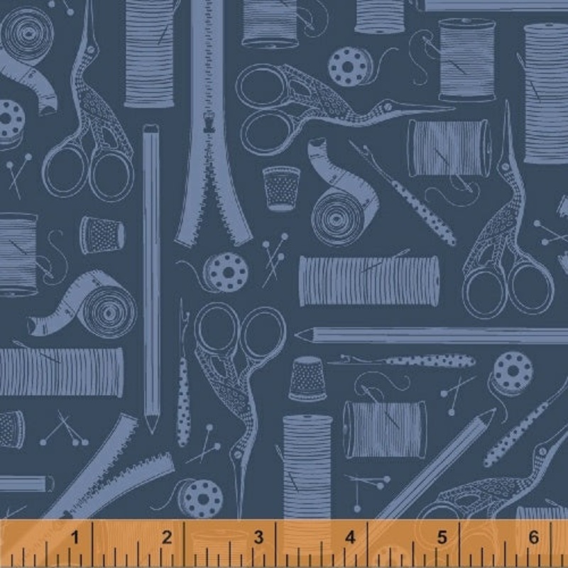 *Closeout Sale* Crafters Gonna Craft, Tools - Navy, per half-yard