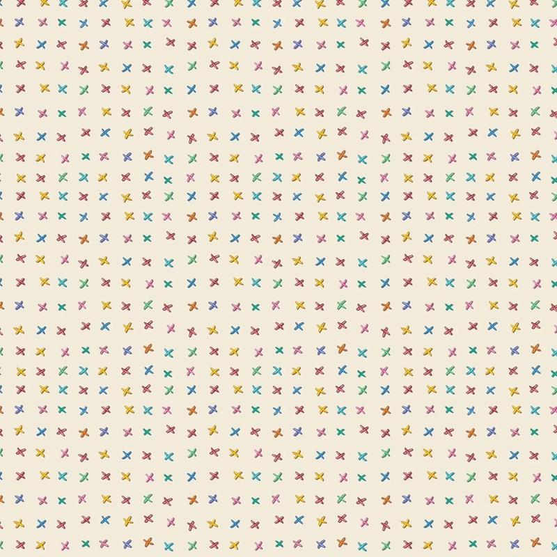 Cream Cross Stitch | 43/44 Cotton (DDC12152-CREM) - Sold in UNITS of  metre