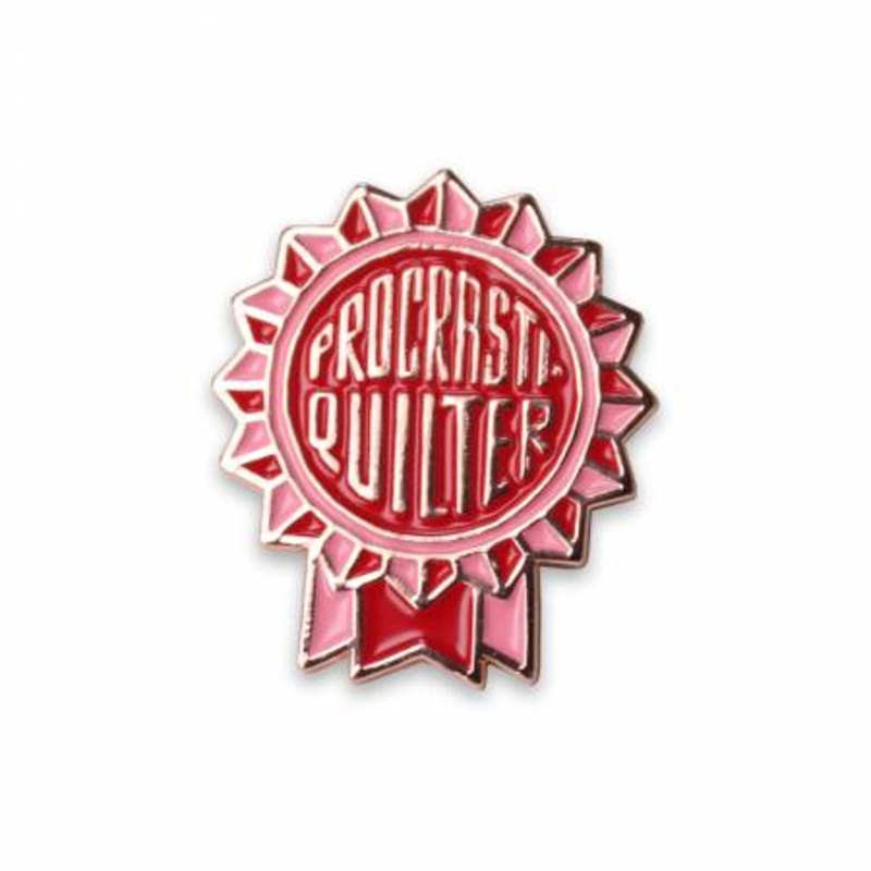 Procrastiquilter Enamel Pin, Maker Valley