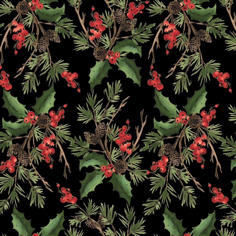 Black Holly Bouquet  | 108 Cotton (1883-99) - Sold in UNITS of 1/4 metre