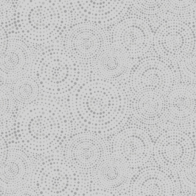 Fog Concentric Hexi-Dots  | 108 Cotton (BQ4185-90) - Sold in UNITS of 1/4 metre