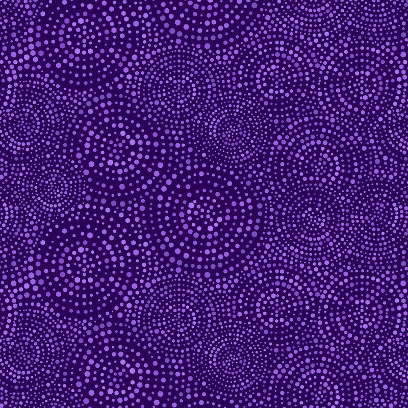 Purple Concentric Hexi-Dots  | 108 Cotton (BQ4185-55) - Sold in UNITS of 1/4 metre