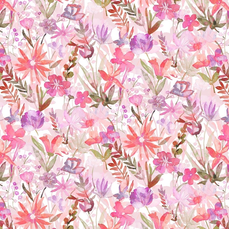 Watercolour Floral - Pink | 108 Cotton (WGAW5928-PC) - Sold in UNITS of 1/4 metre