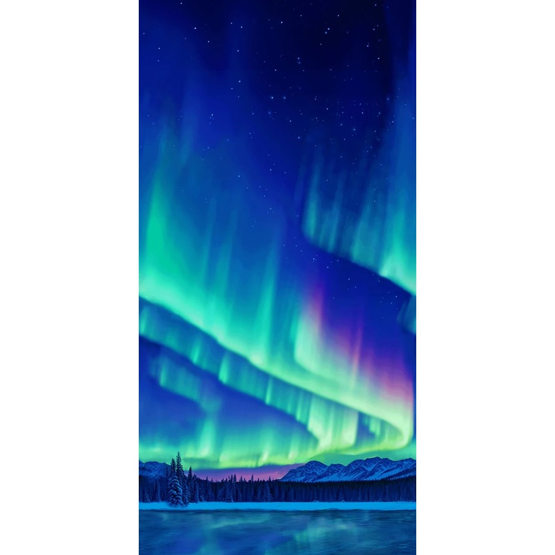 Blue/Green Aurora Borealis - Cosmic Flow by Crazy Marie Collection | 108 Cotton (8458S-76)  Sold in UNITS of  metre