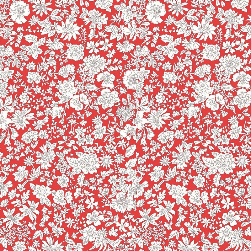 Crimson - London Bouquet by Liberty Fabrics Collection - Emily Blossom | 108 Cotton (0166W7408A)  Sold in UNITS of  metre