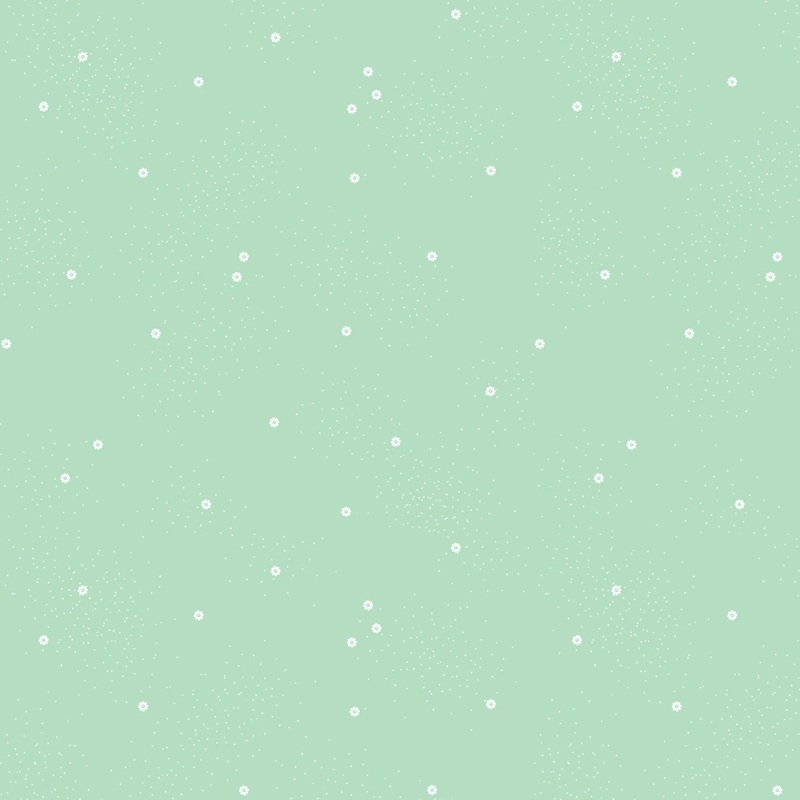 Dainty Daisy by Beverly McCullough Collection - Mint | 108 Cotton (WB665R-MINT)  Sold in UNITS of  metre