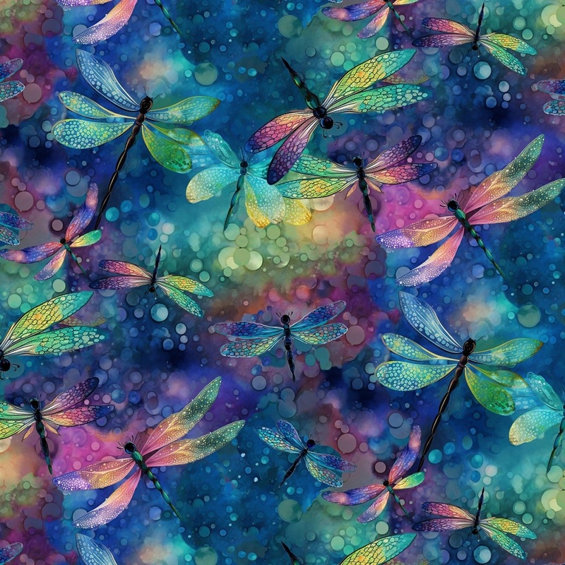Fantasy Dragonfly Dream | 108 Cotton (CDX3206-FANTASY)  Sold in UNITS of  metre