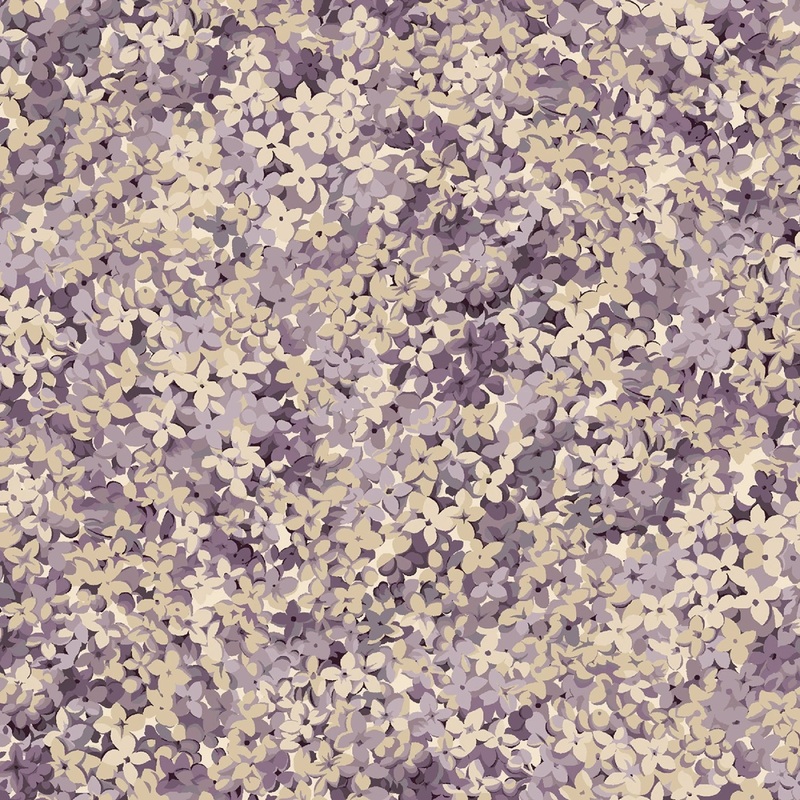 Lilac Packed Flowers  | 108 Cotton (QB521583D-LILAC) - Sold in UNITS of 1/4 metre