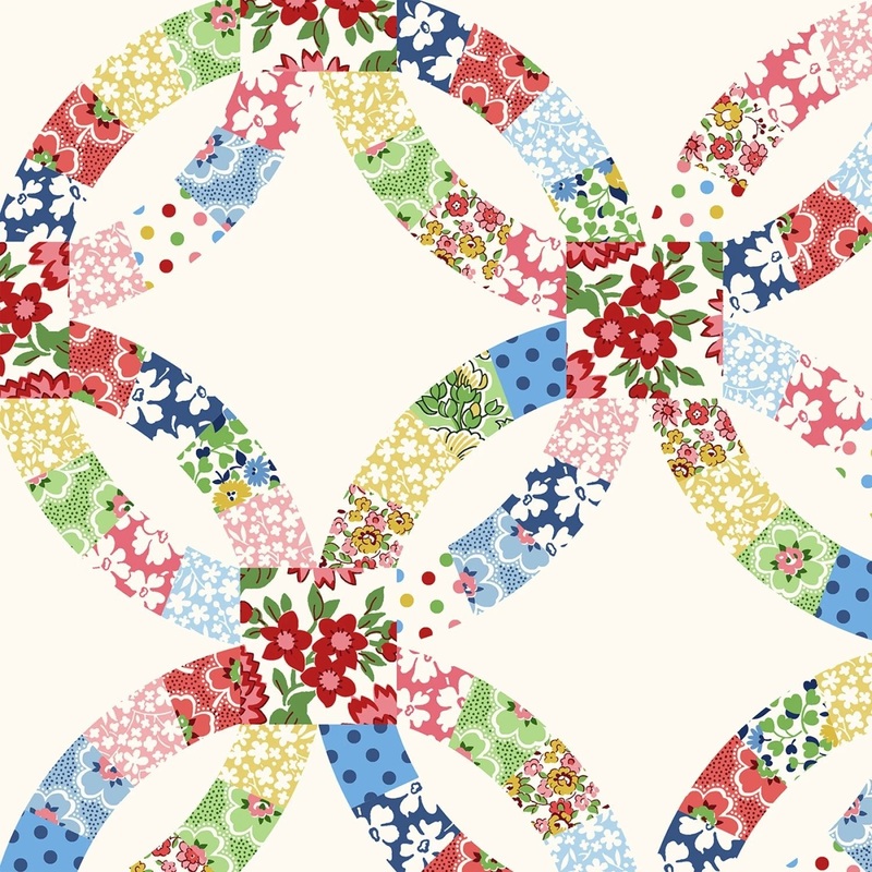 Merry Go Round by Whistler Studios Collection - Multi Double Wedding Ring  | 108 Cotton ( 54796DW-X)  Sold in UNITS of  metre