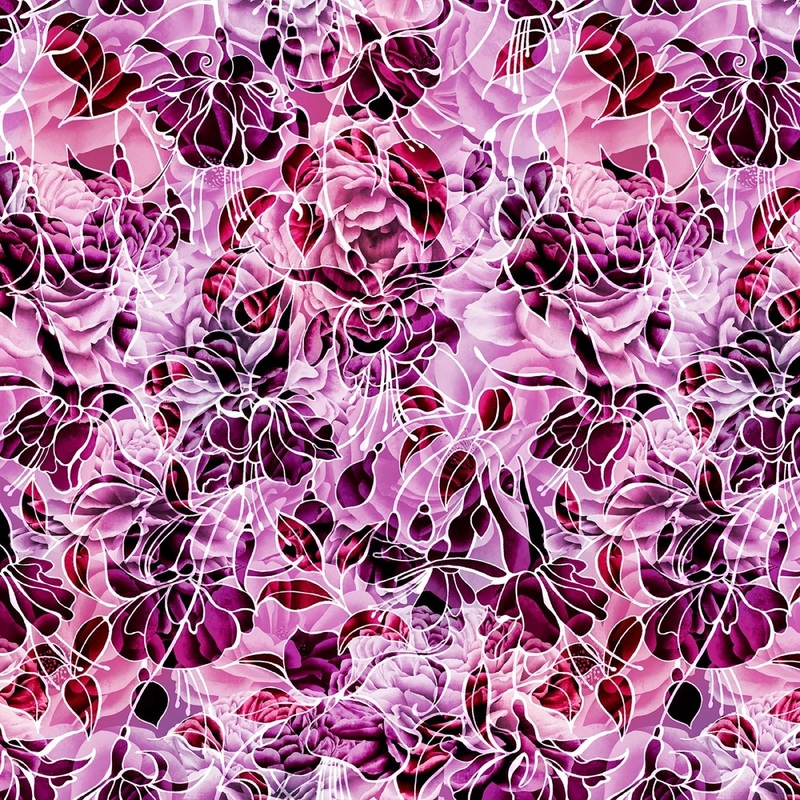 Pink/Purple Petal Play by BellaSylDesign Collection| 108 Cotton (PPLW6016-PF)  Sold in UNITS of  metre