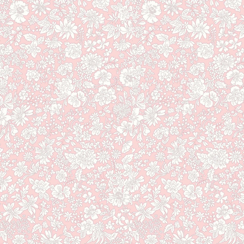 Powder Rose - London Bouquet by Liberty Fabrics Collection - Emily Blossom  | 108 Cotton (0166W7406A)  Sold in UNITS of  metre