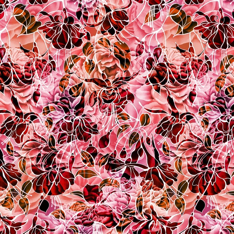 Red/Pink Petal Play by BellaSylDesign Collection | 108 Cotton (PPLW6016-RO)  Sold in UNITS of  metre