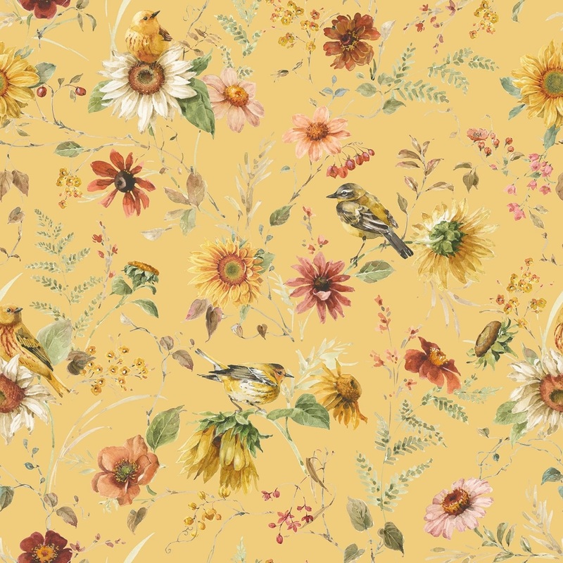 Sunflower Whispers by Lisa Audit Collection - Prairie Yellow | 108 Cotton (WB16676R-YELLOW)  Sold in UNITS of  metre