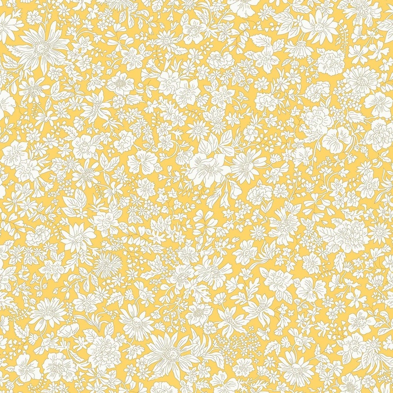 Sunshine Yellow - London Bouquet by Liberty Fabrics Collection - Emily Blossom | 108 Cotton (0166W7405A)  Sold in UNITS of  metre
