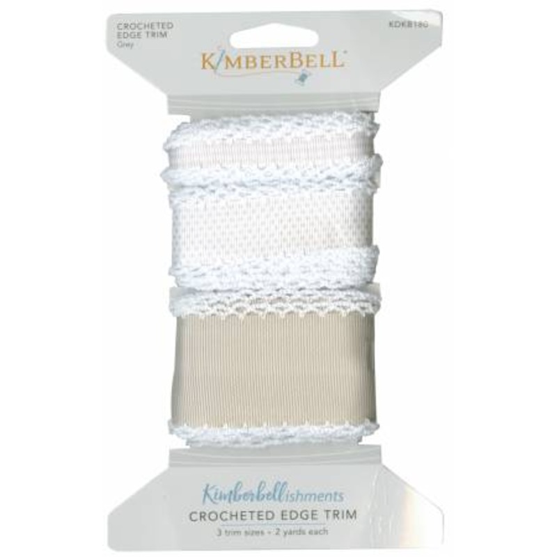 Notions Kimberbell Crocheted Edge Trim Grey KDKB180