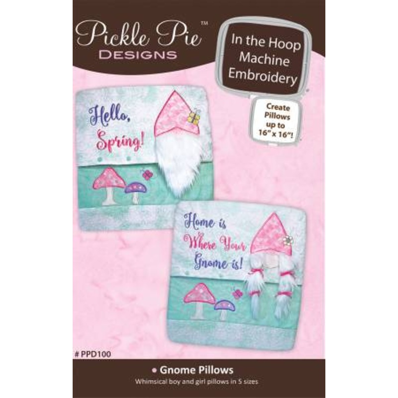 Pattern Gnome Pillows ITH Machine Embroidery CD