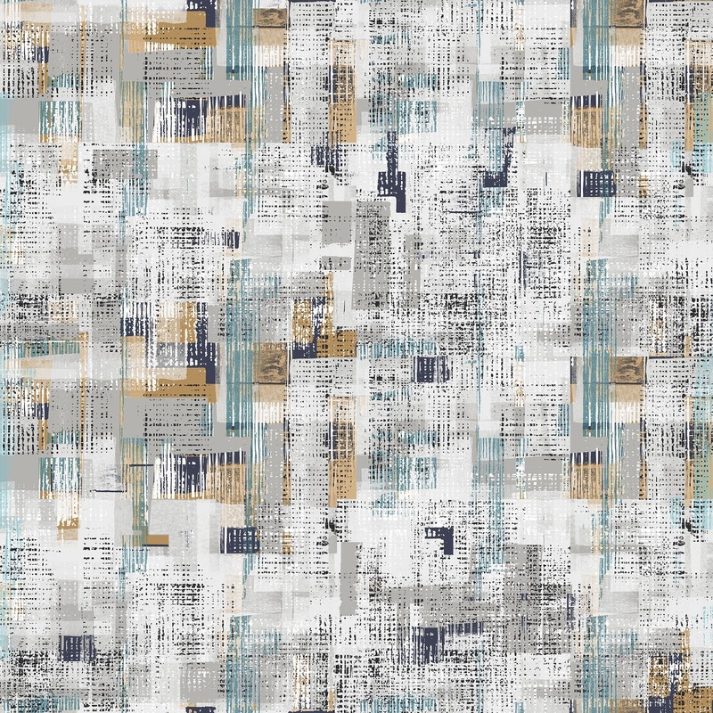 Urban Oasis - Multi Squares | 43/44 Flannel (F28320-10) - Sold in UNITS of  metre