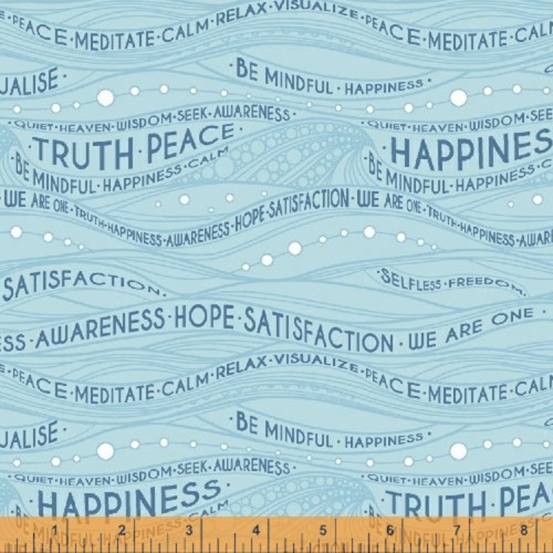 *Closeout Sale* Be Mindful, Mindful in Blue, Windham Fabrics, per half yard