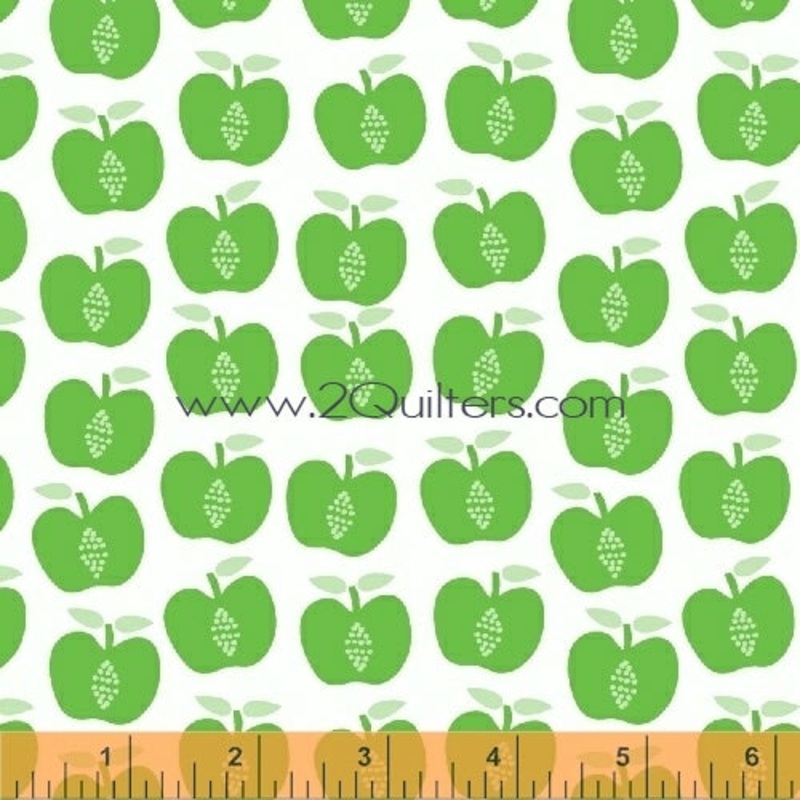*Closeout Sale* Hand Picked, Apples in Green, per half-yard