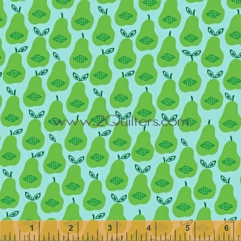 *Closeout Sale* Hand Picked, Pears in Green, per half-yard