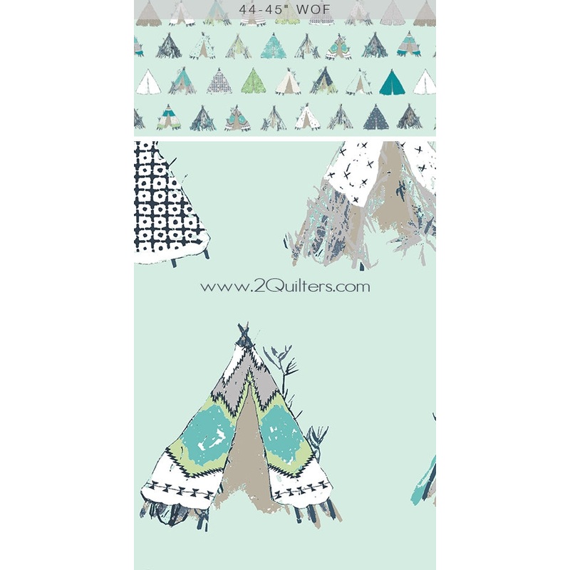 *Closeout Sale* Pandalicious, Gansu Village Mintglow, per half-yard