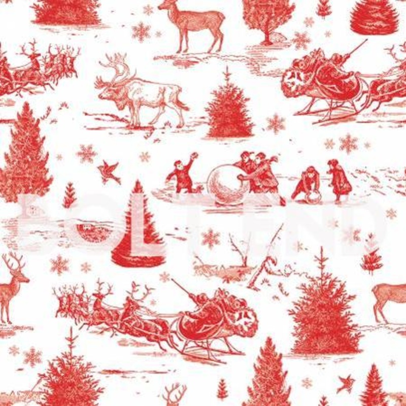 BOLT END White Peace on Earth Christmas Scene 2m x 108 Cotton