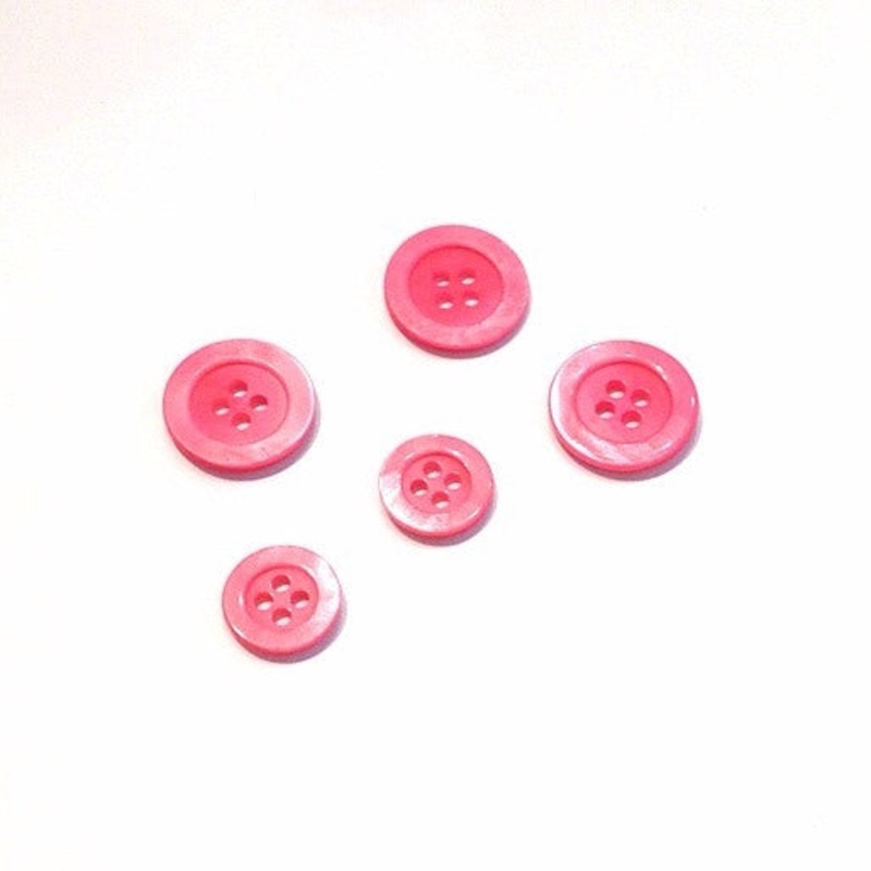 Bright Pink Shiny Button-16 mm & 20 mm