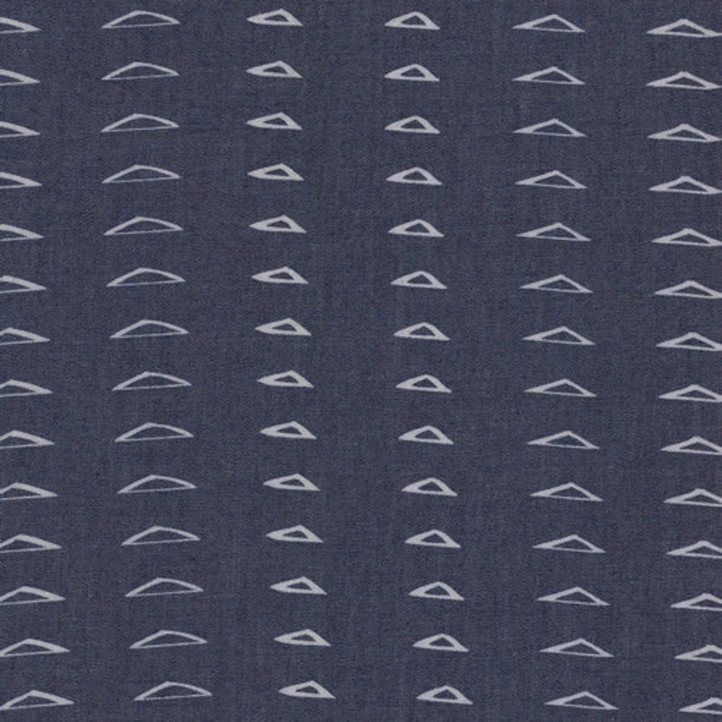 *Closeout Sale* Art Gallery Fabrics, The Denim Studio, Distressed Triangles Smooth Printed Denim, per half-yard
