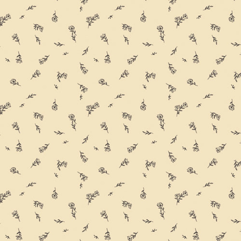 *Closeout Sale* Art Gallery Fabrics, The Flower Society, Dainty Fleuriste Ecru, per half-yard