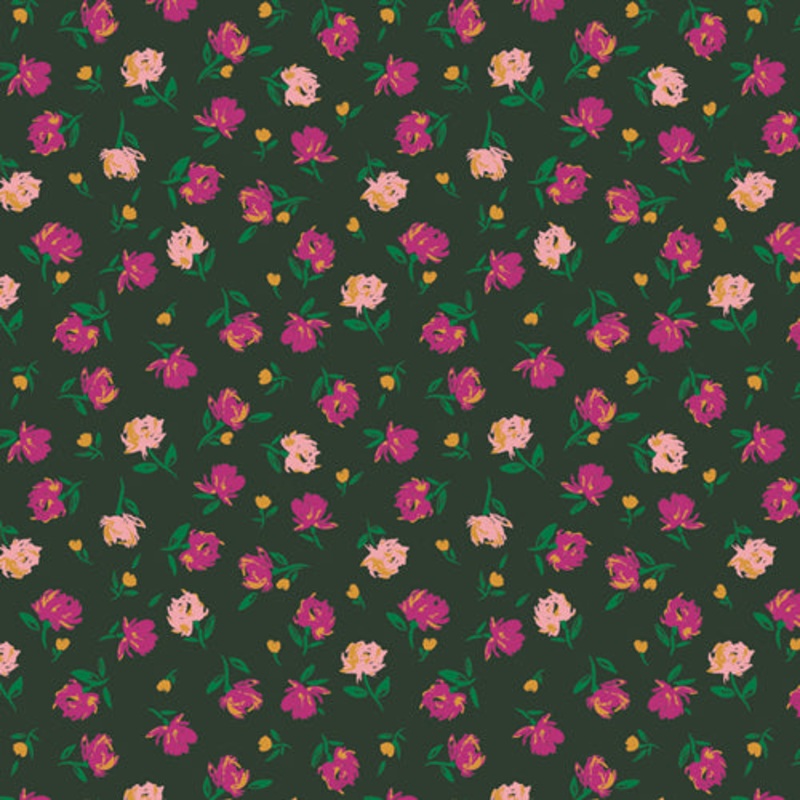 *Closeout Sale* Art Gallery Fabrics, The Flower Society, Gentle Rosebuds Lunar, per half-yard
