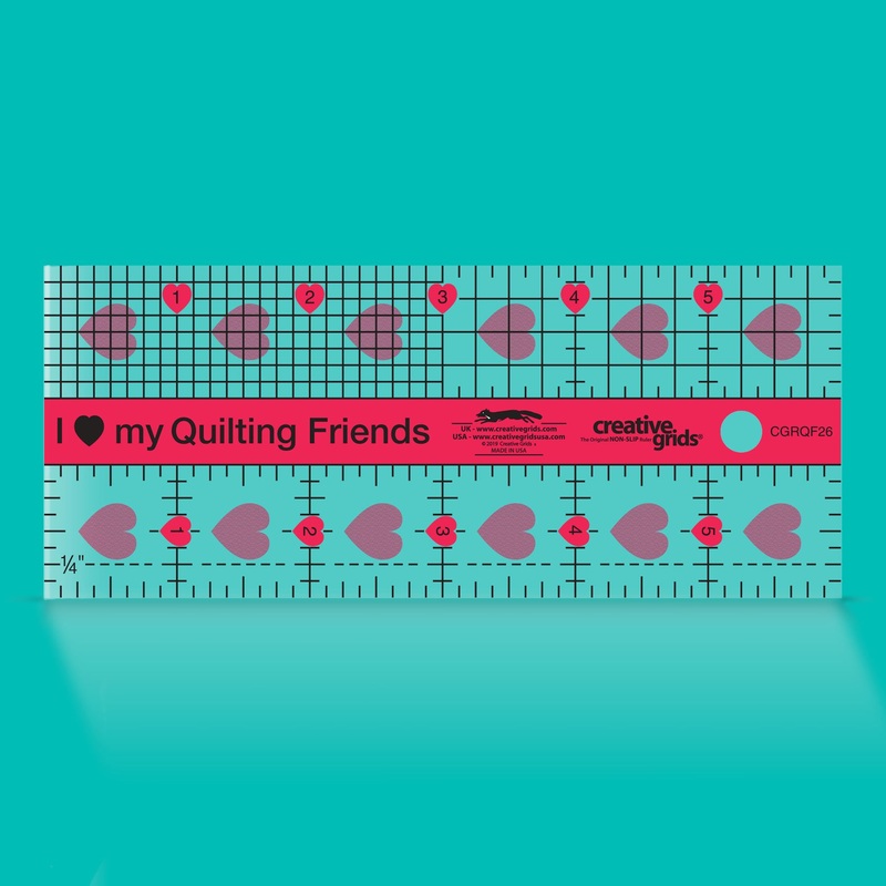 Creative Grids I Love My Quilt Friends Mini Quilt Ruler 2-1/2in x 6in