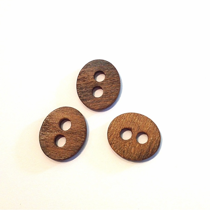 Dark Oval Wooden Button-28 mm