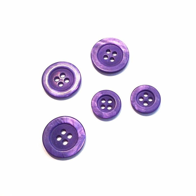 Four Holed Dark Purple Shiny Button