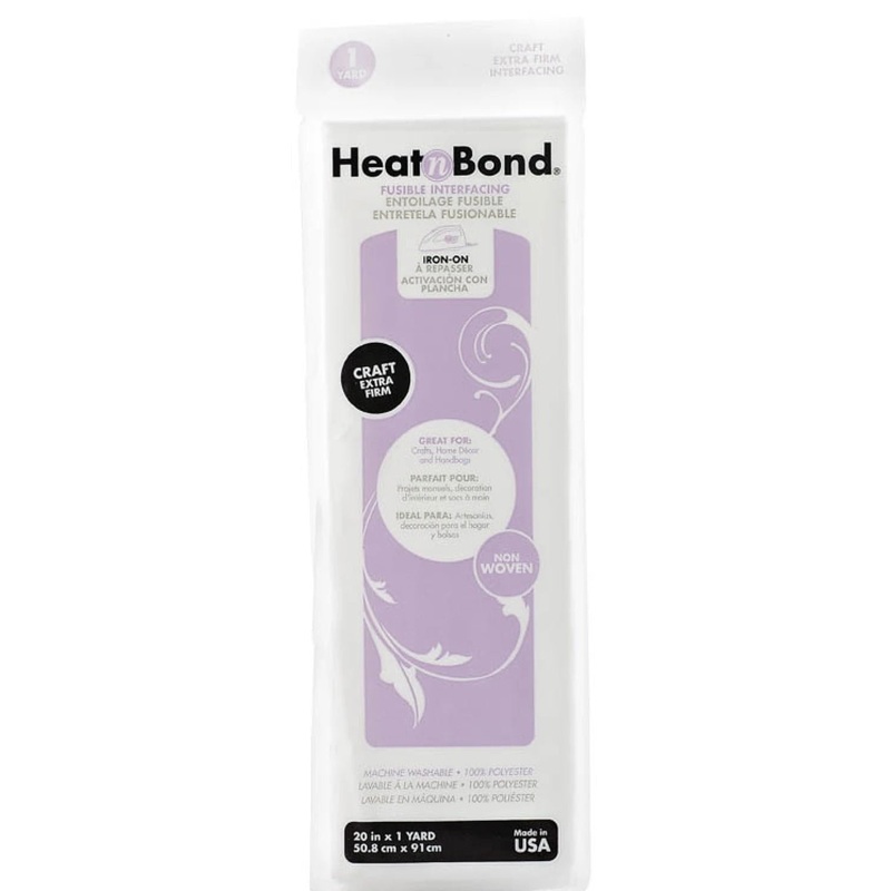 Heat N Bond Non-Woven Craft Fusible Extra Firm Interfacing 20in x 1yd White (Q2134)