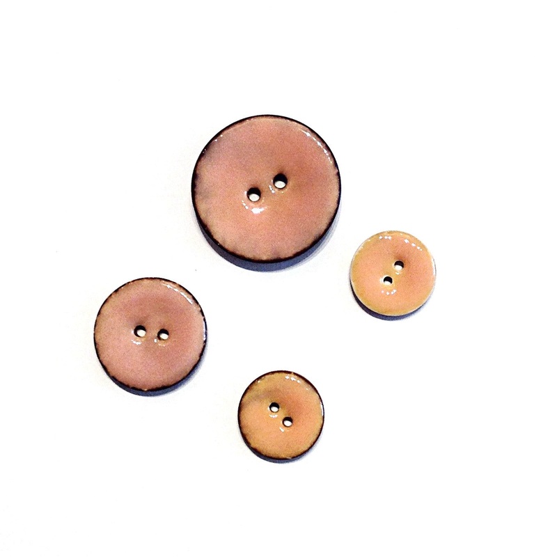 Pink Glazed Coconut Shell Buttons