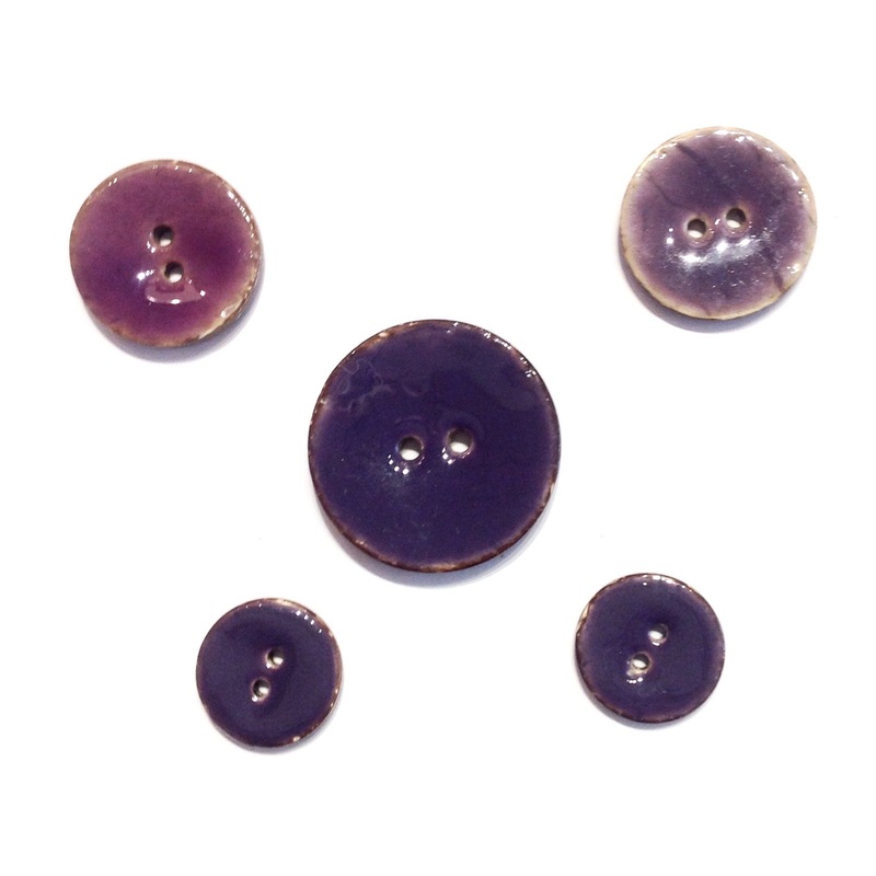 Purple Glazed Coconut Shell Buttons