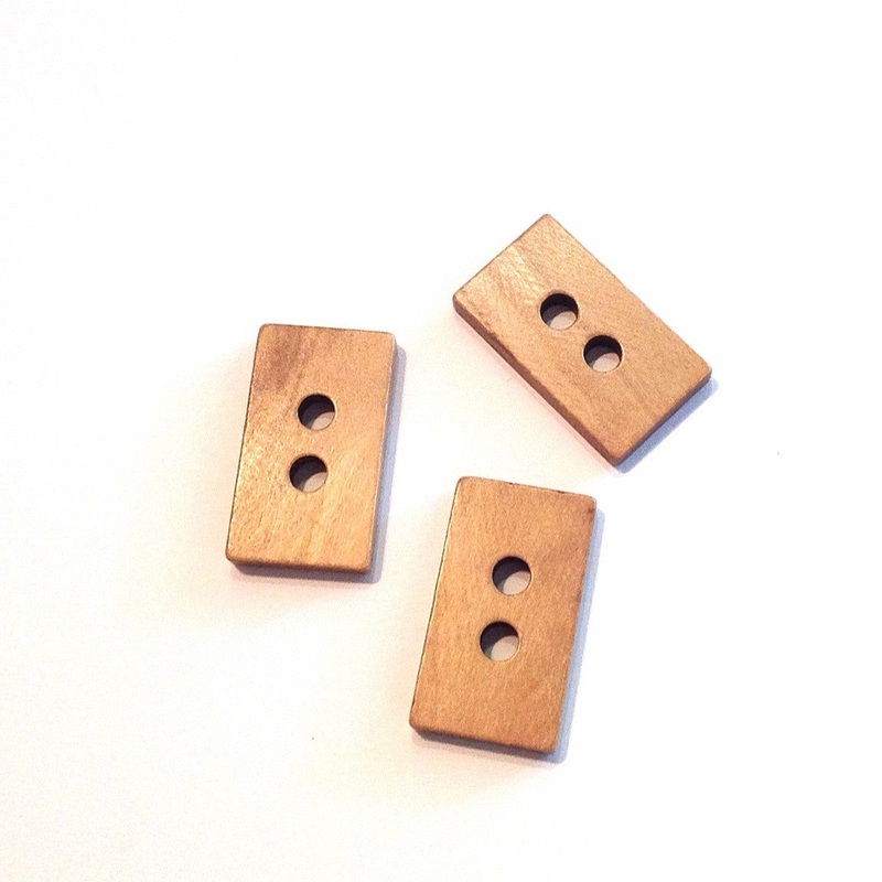 Rectangular Wooden Button-35 mm
