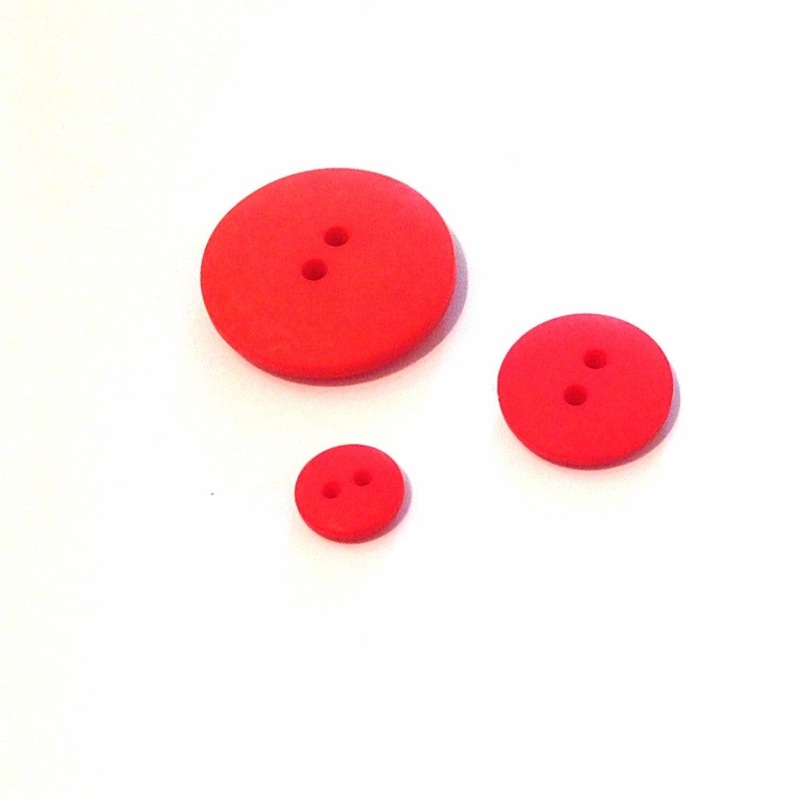 Red Matte Button-8 mm & 15 mm & 22 mm & 11 mm