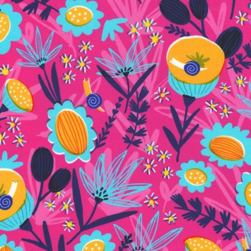 *Closeout Sale* Escargot For It! Hot Pink Pond Blooms, per half-yard