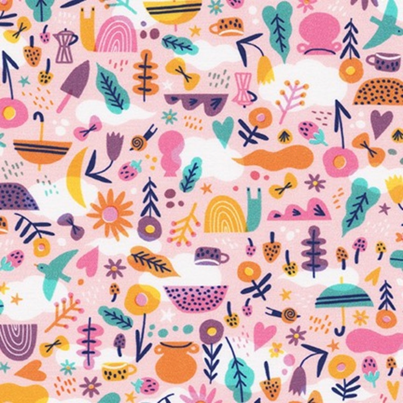 *Closeout Sale* Escargot For It! Peach Happy Day, per half-yard