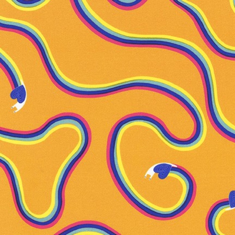 *Closeout Sale* Escargot For It! Tangerine Rainbow Snail, per half-yard