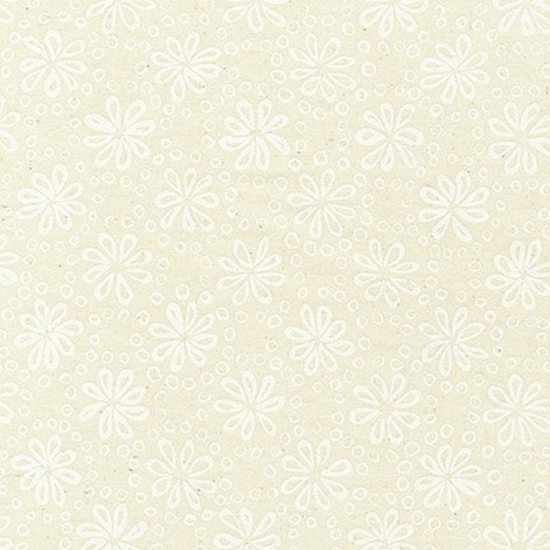 Wishwell Cheery Blossom, Flowers Natural, per half-yard