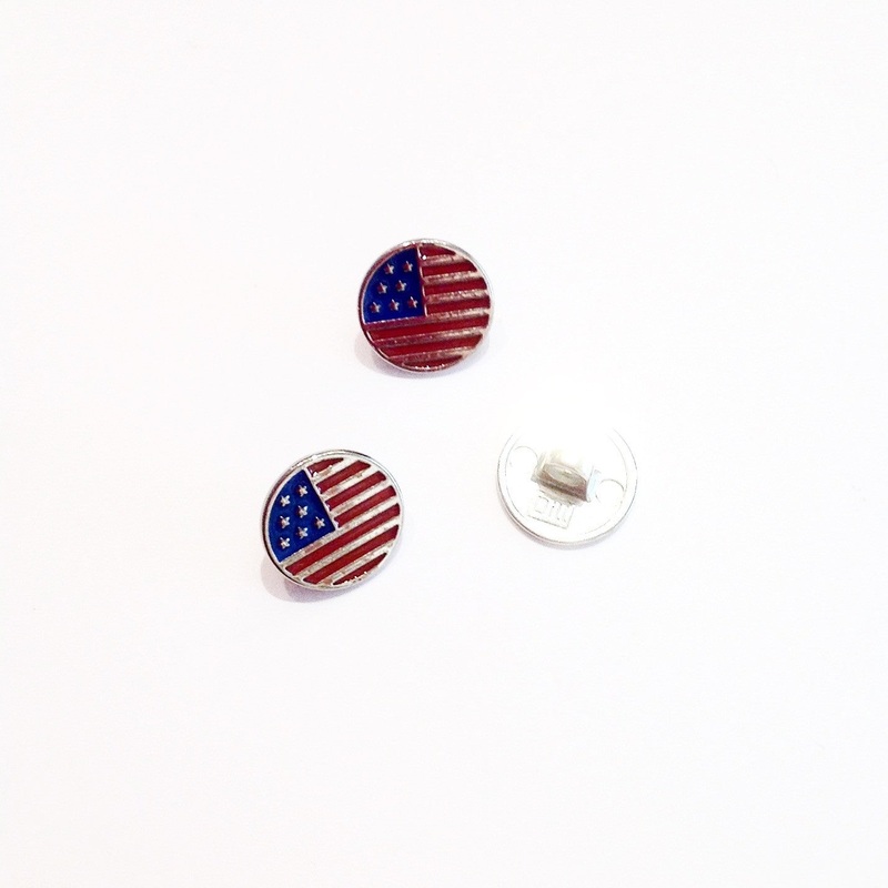 American Flag Shanked Button-15 mm