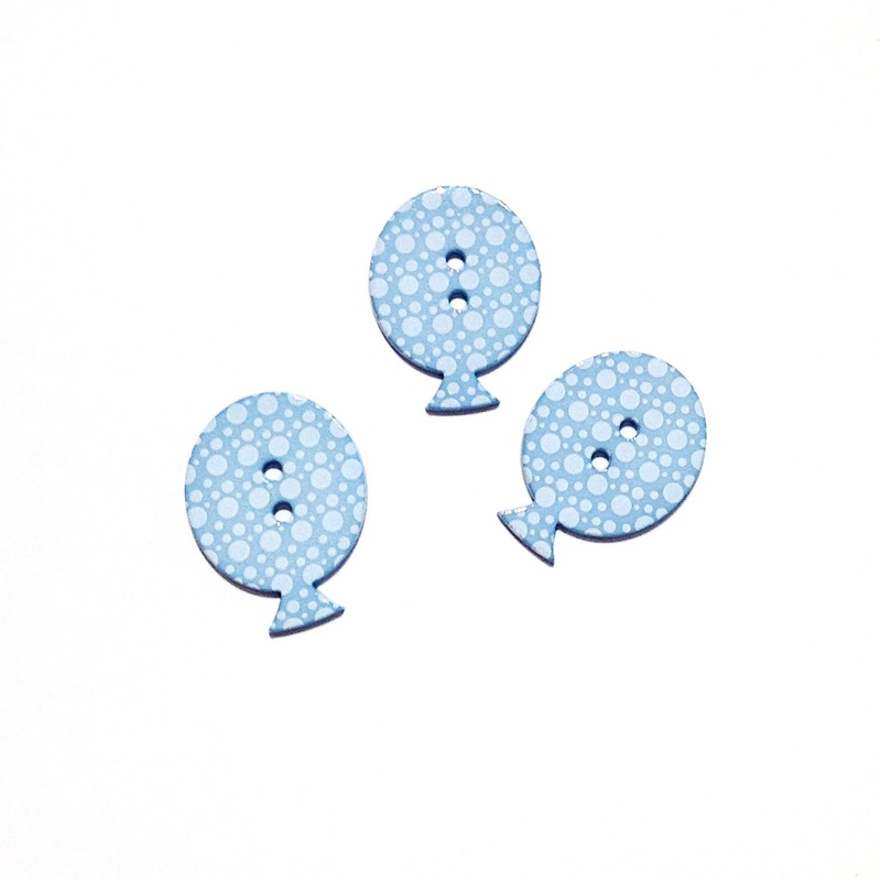 Balloon Shaped Buttons-Blue
